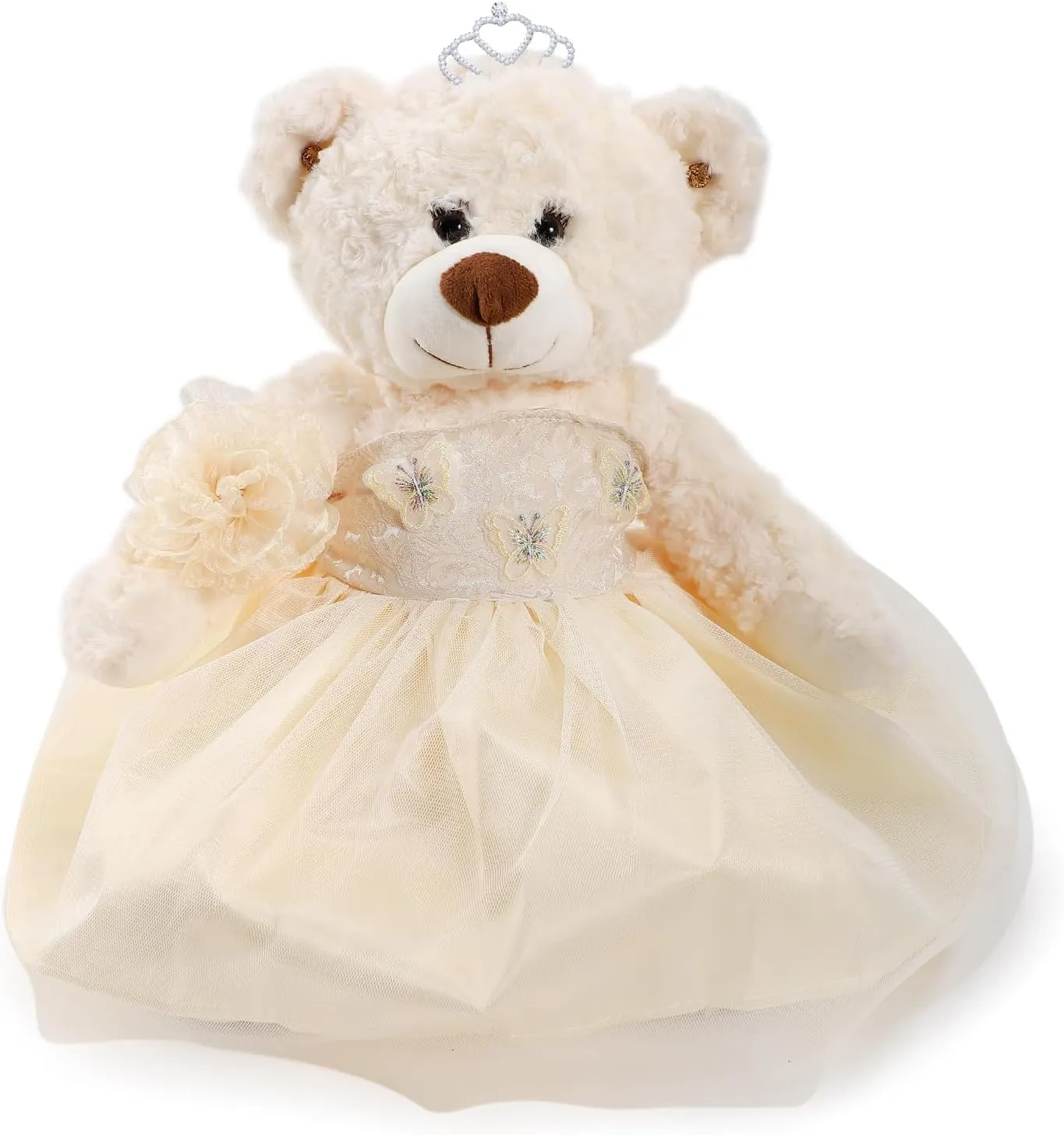 Quinceanera Doll Quince Teddy Bear with Dress,Quinceanera Decorations for Girls Gifts,OSO De Peluche para 15 Años Con Vestido,Centro De Mesa Muñecas para 15 Años Quinceañeras (Champane)