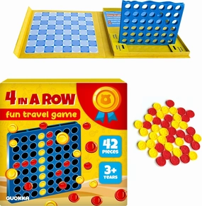 QUOKKA Magnet Game for Kids 3-5 - 4 in a Row Game Kids Ages 4-8 - Travel I Road Trip I Plane I Car Ride - Magnetic Toddler Travel Toys