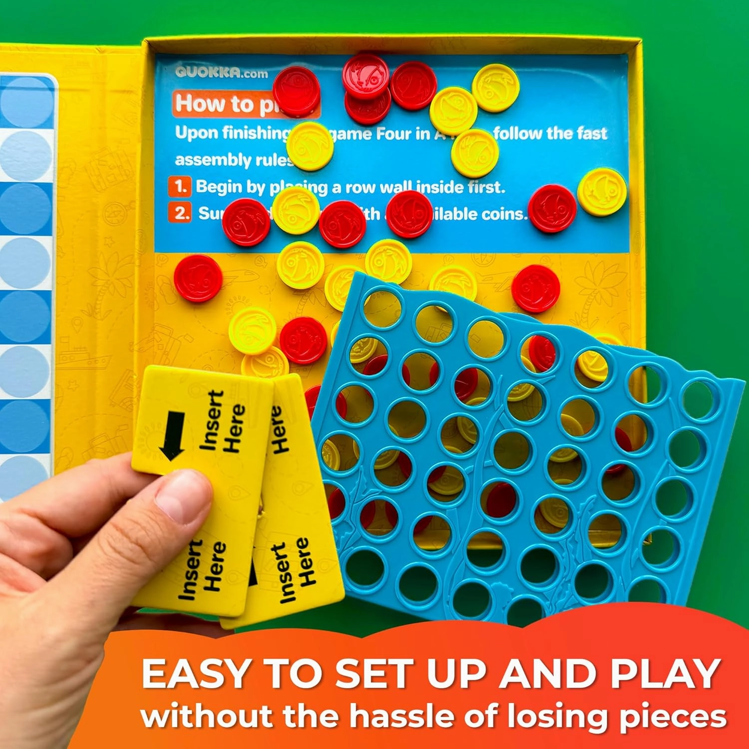 QUOKKA Magnet Game for Kids 3-5 - 4 in a Row Game Kids Ages 4-8 - Travel I Road Trip I Plane I Car Ride - Magnetic Toddler Travel Toys