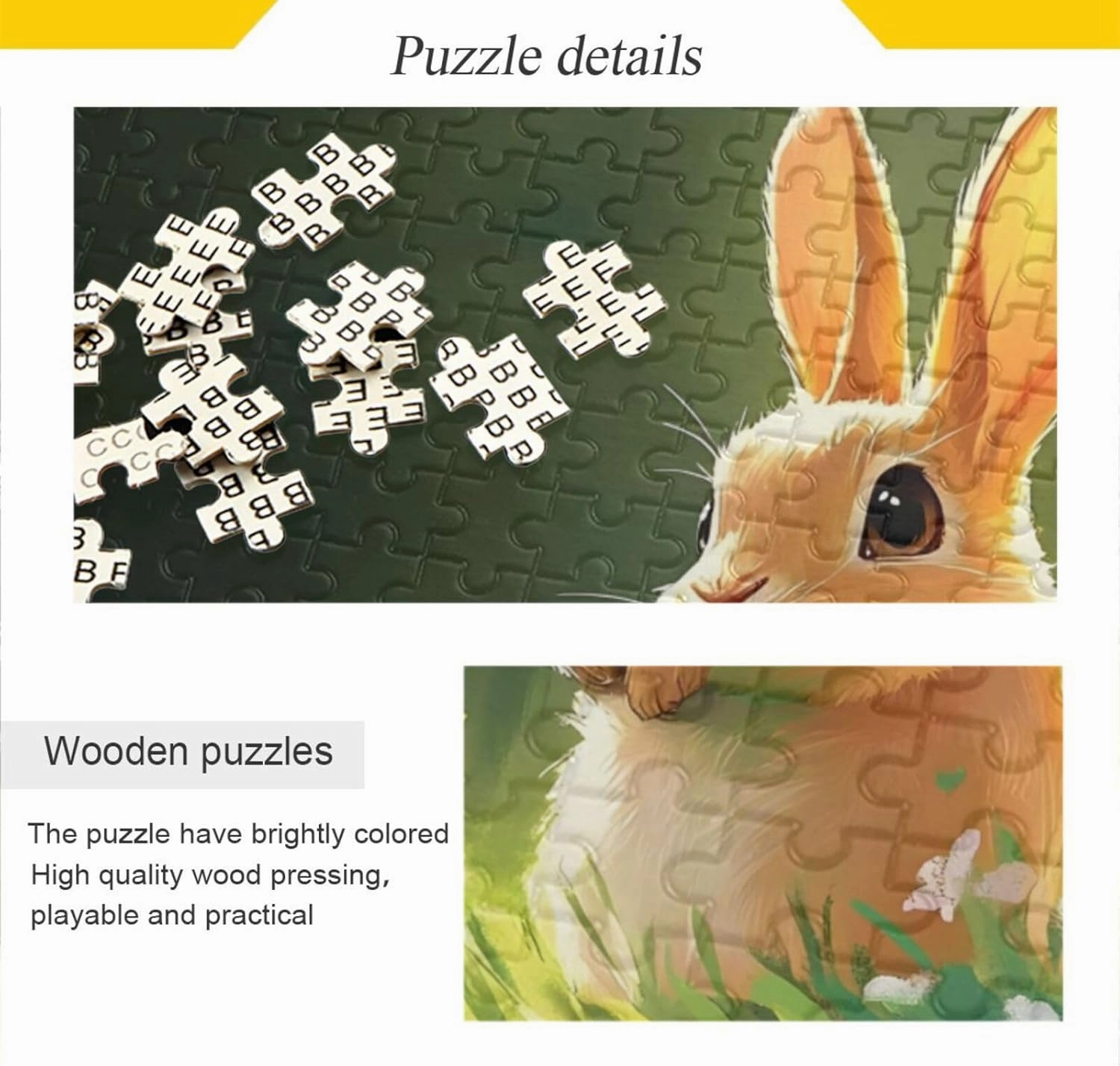 Rabbit Cute Grassland Jigsaw Puzzle 1000 Piece, Educational Intellectual Decompression Puzzle Game Jigsaw Puzzle for Adult Active Thinking Party Entertainment, Family Games