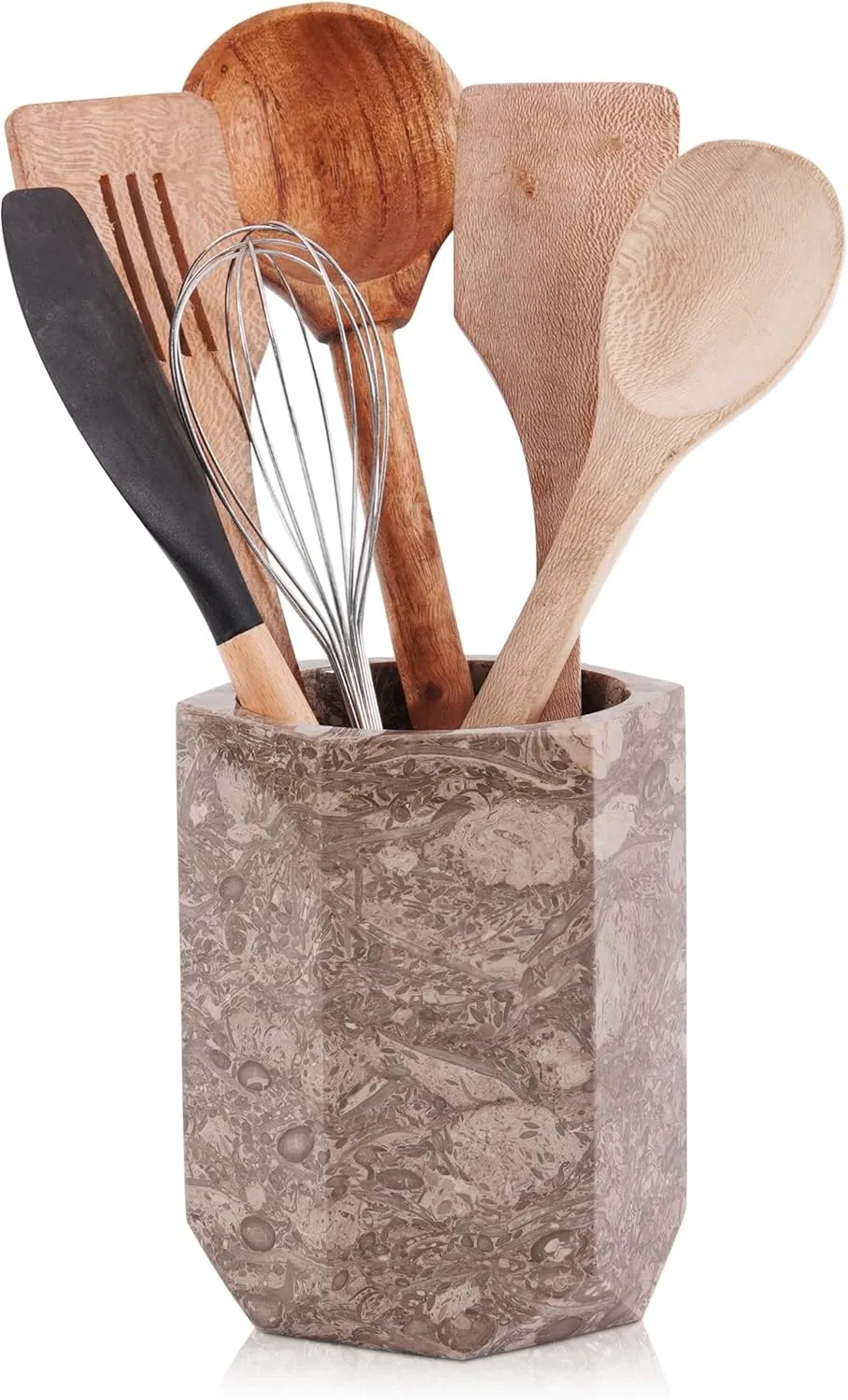 Radicaln Marble Utensil Holder 6.5" Inches Oceanic Handmade Cooking Utensil Holder For Kitchen Counter, Ideal Utensils Holder & Kitchen Utensils Holder For Countertop