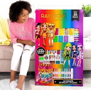 Rainbow High Ultimate Jewelry Studio, 2500  Beads, Create 50  Pieces of Jewelry, Toys, Great Bead Kit for Sleepovers, Girls Night, Weekend, DIY Alphabet Bracelets for Kids Ages 6, 7, 8, 9