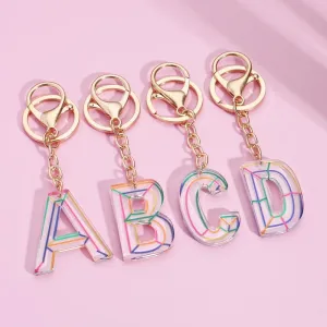 Rainbow Letter Keychain