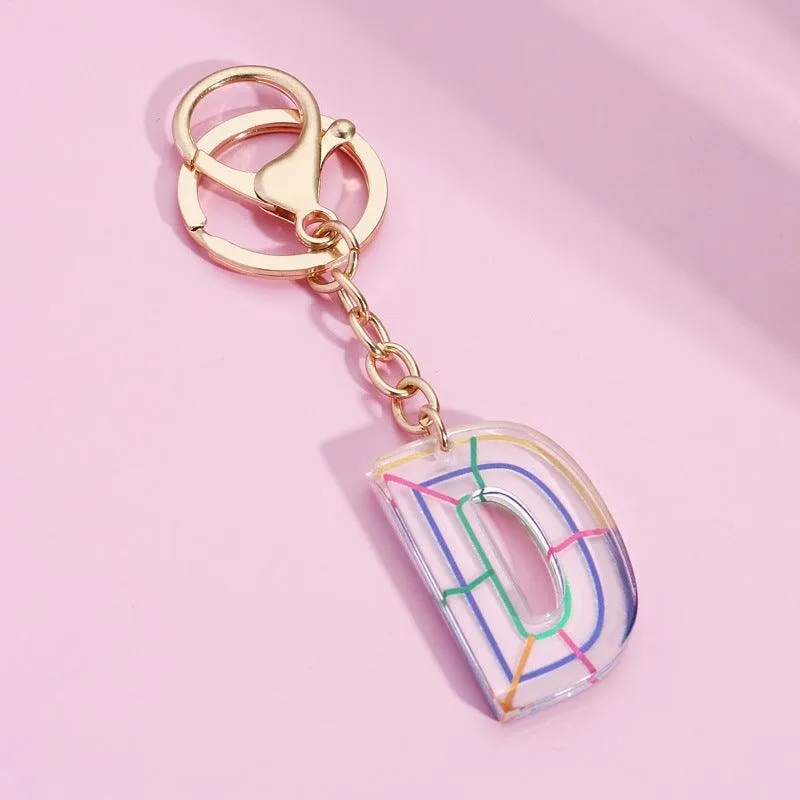 Rainbow Letter Keychain