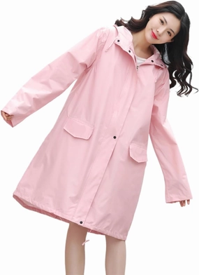 Raincoat, Long Breathable Raincoat Waterproof Hiking Rain Jacket for Women Men