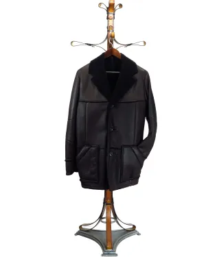 RANFURLY. S3641- Nu-Buck Baby Lamb 3/4 Coat (Genuine Natural matching Ironed Wool Interior)