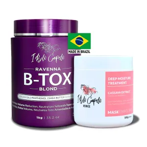 Ravenna B-tox Kit - Hair Smoothing Treatment with Argan Oil Mask 500g - Formaldehyde-Free, Anti-Frizz (1 Treatment   1 Mask)