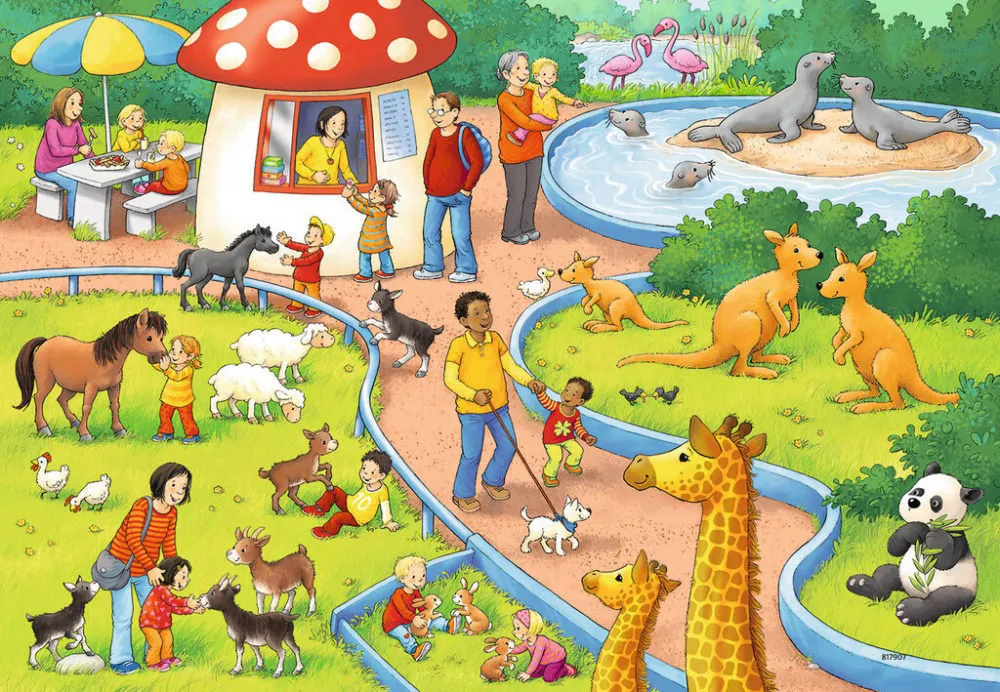 Ravensburger One Day At The Zoo Puzzle (2X24 Pieces)