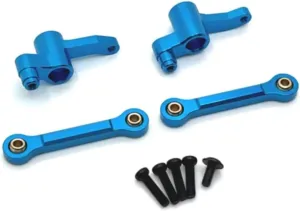 Rc Connecting Rod Tie Rod for SCY 18101 18102 1/18 Metal Link Rod Set Blue and Red Optional RC Car Off-Road Vehicle Parts and Accessories Upgrade Replacement and Use(Blue)