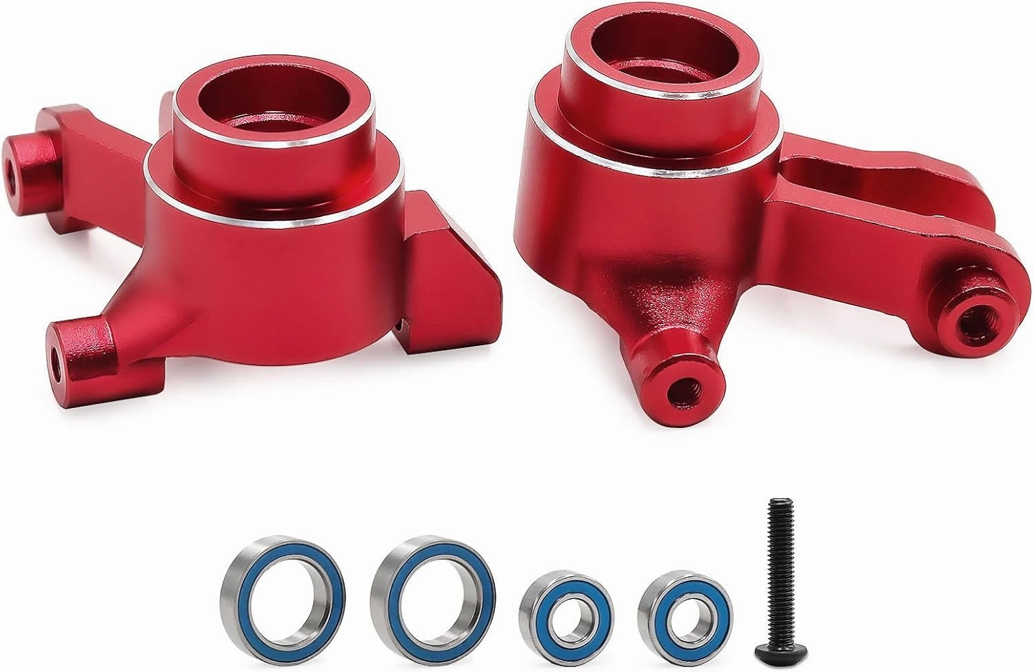 RC Aluminum Alloy Front Steering Cup Parts for Traxxas Mini Maxx Monster Truck-107154-1 RC Car (Red)