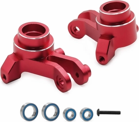 RC Aluminum Alloy Front Steering Cup Parts for Traxxas Mini Maxx Monster Truck-107154-1 RC Car (Red)