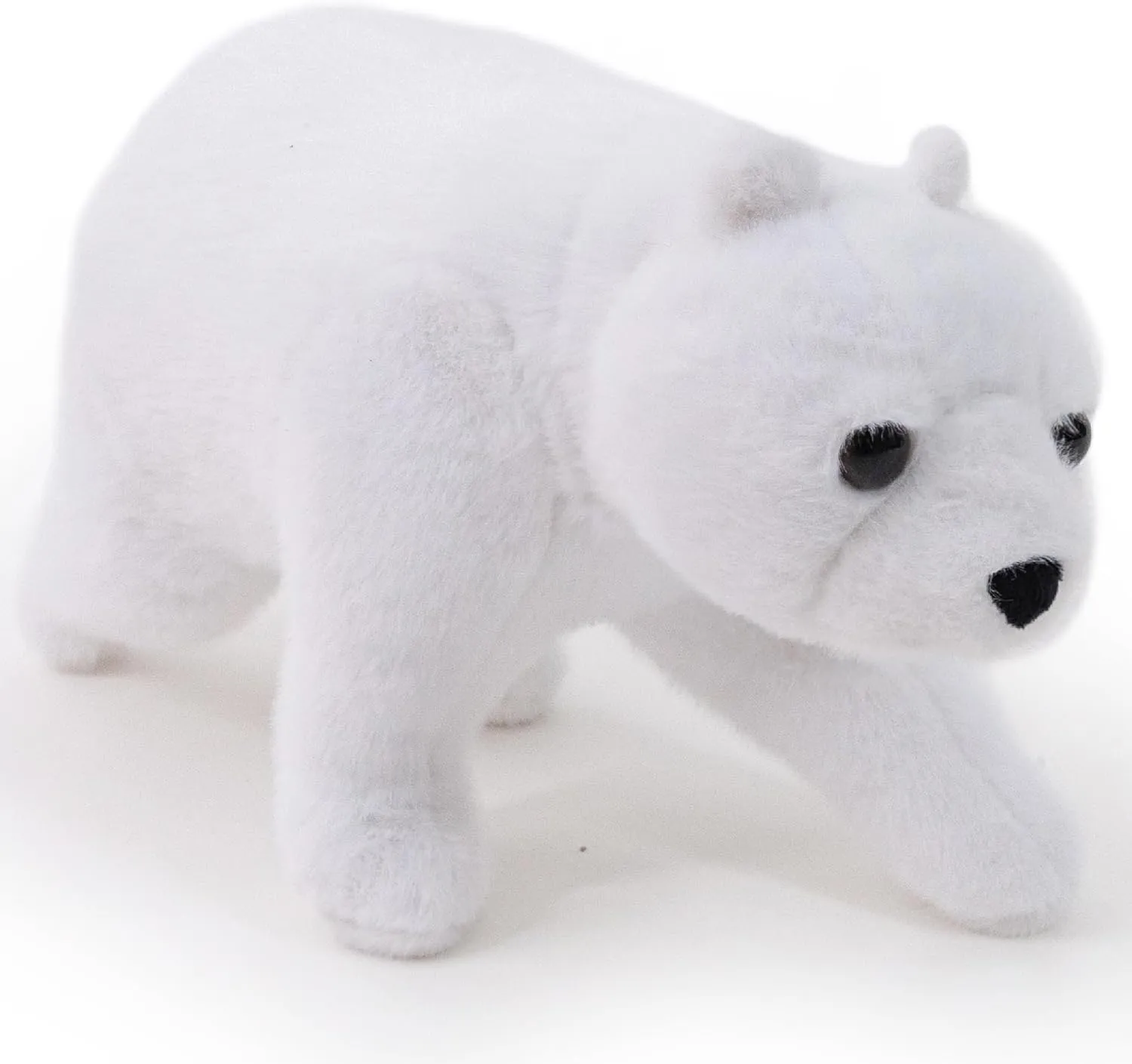 Realistic Polar Bear Stuffed Animal – Lifelike Walking Pose Plush Toy – 15.5 x 8.5 Inch White Arctic Animal – Soft Decorative Bear Gift for Kids and Wildlife Lovers