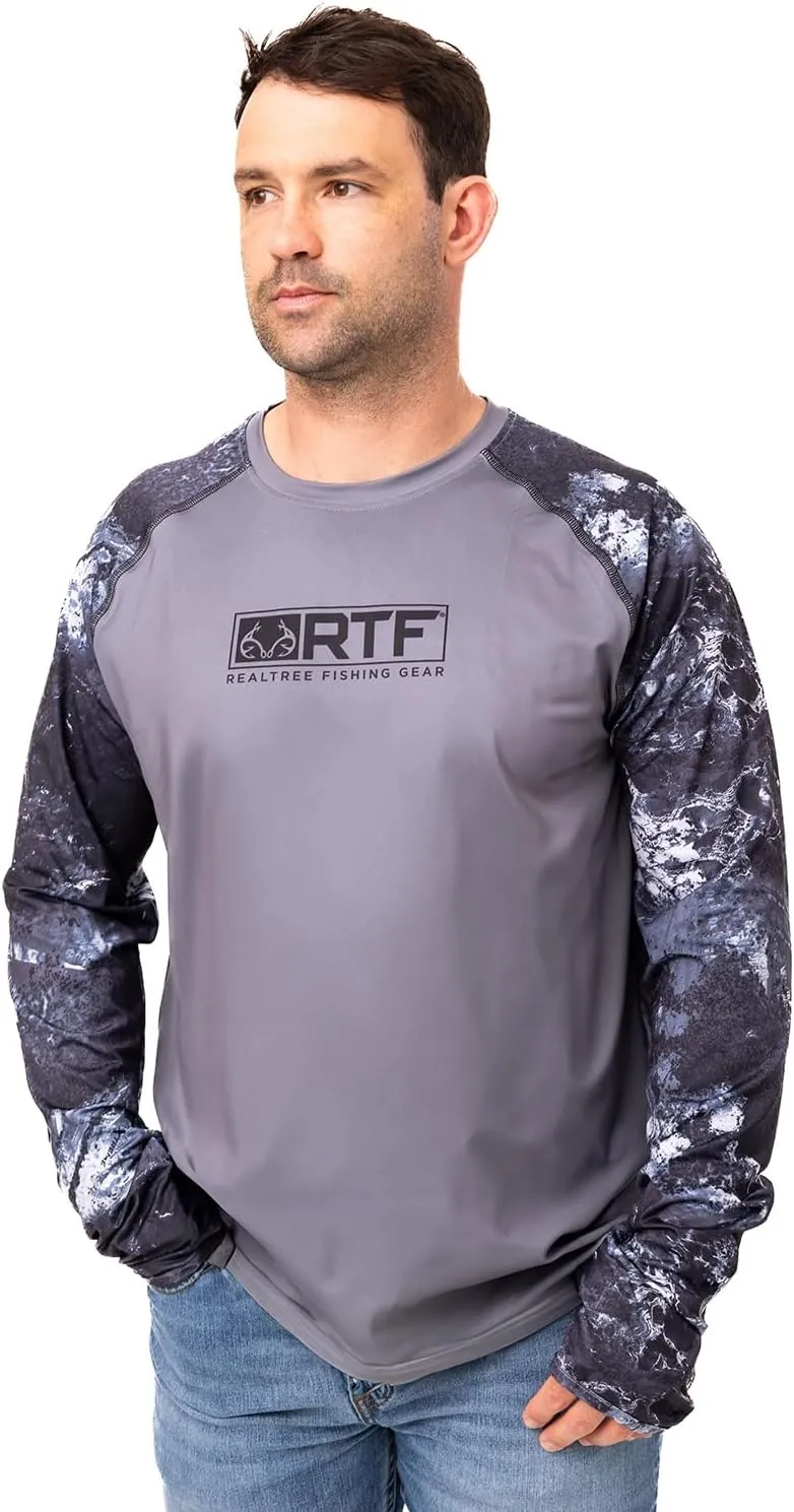 Realtree Men's Camo Sun Hooded Shirts, Lightweight, Breathable for Fishing, Hiking and Outdoors