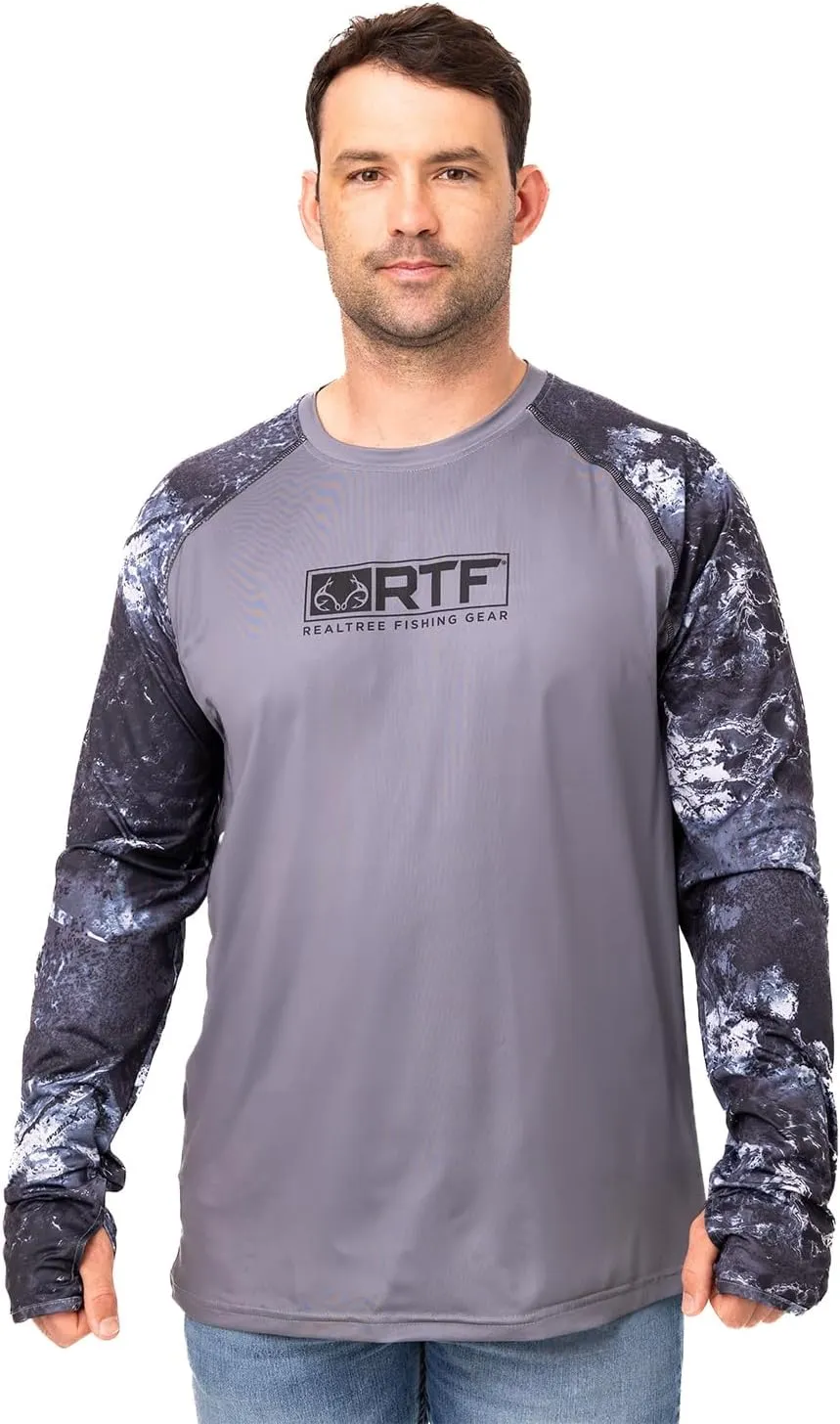Realtree Men's Camo Sun Hooded Shirts, Lightweight, Breathable for Fishing, Hiking and Outdoors