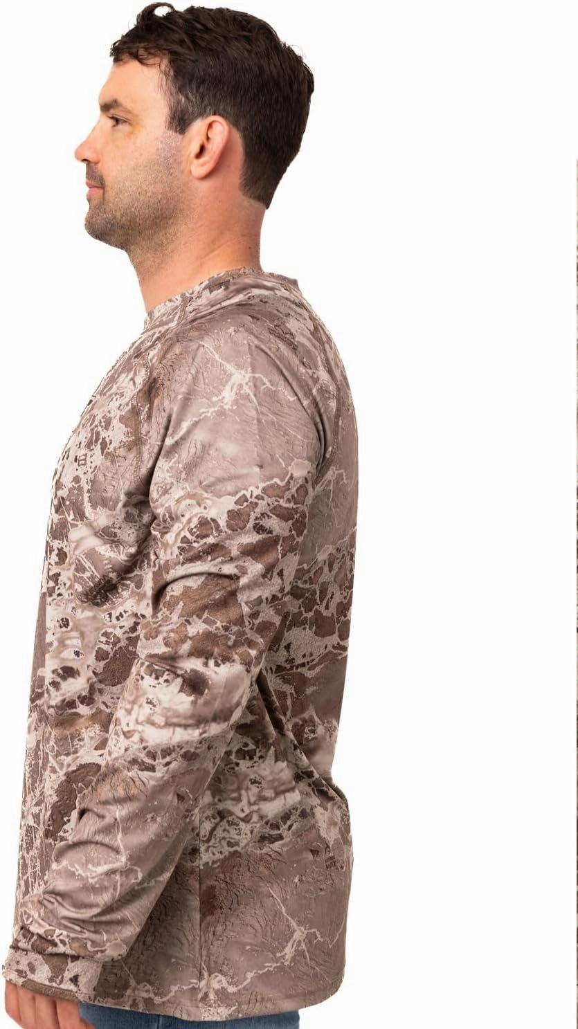 Realtree Men's Camo Sun Hooded Shirts, Lightweight, Breathable for Fishing, Hiking and Outdoors