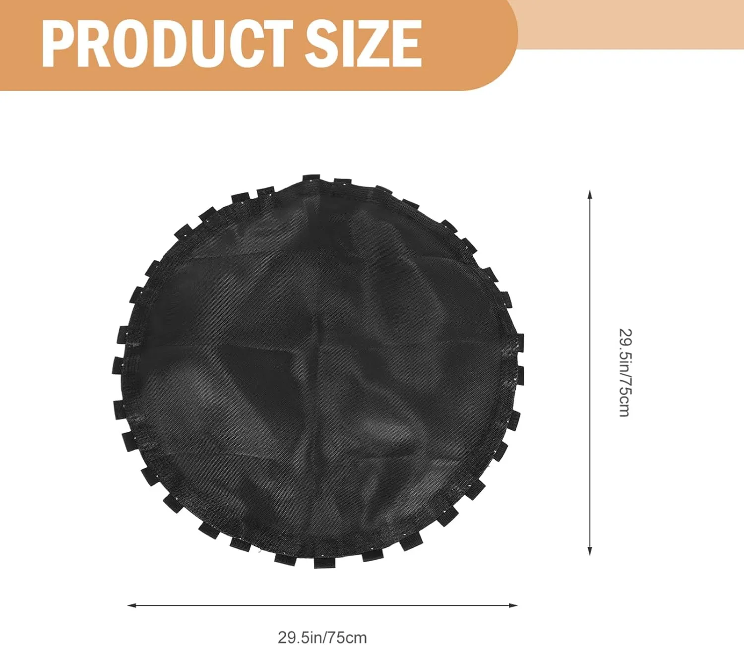 Replacement Jumping Mat Round Trampoline Frame for 6ft/ 8ft/ 10ft/ 12ft/ 13ft/ 14ft/ 15ft/ 16ft Suitable for Round Trampolines Black 75X75X0. 2CM
