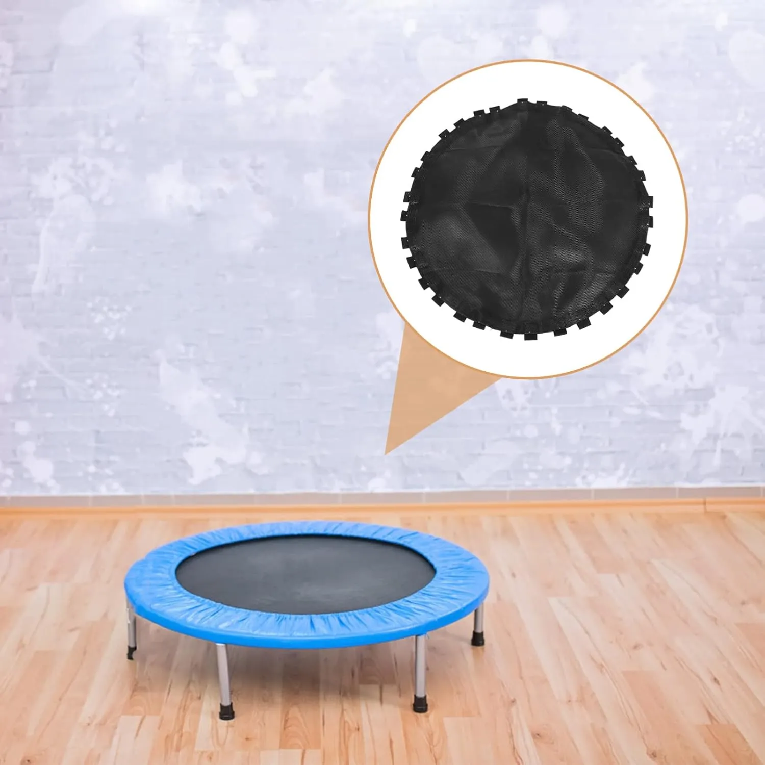Replacement Jumping Mat Round Trampoline Frame for 6ft/ 8ft/ 10ft/ 12ft/ 13ft/ 14ft/ 15ft/ 16ft Suitable for Round Trampolines Black 75X75X0. 2CM