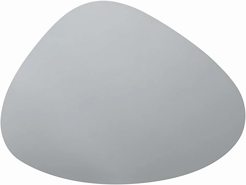 Restaurantware 16 Inch Table Placemats 6 Egg-Shaped Vinyl Placemats - Embossed Stain-Resistant Gray Vinyl Placemats For Tables Leather-Like Feel Protects Surfaces