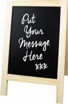 Retro Style Double Sided Mini Chalkboard Stand 19x30cm Including Chalk Memo Board, Black, 25 x 4 x 31 cm