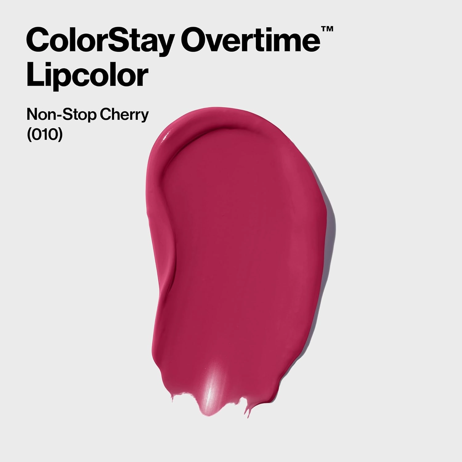 REVLON Liquid Lipstick with Clear Lip Gloss, ColorStay Overtime Lipcolor, Dual Ended with Vitamin E, 010 Non-Stop Cherry, 0.07 Fl Oz (Pack of 2)
