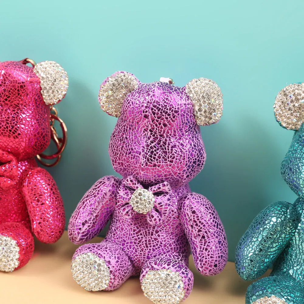 Rhinestone Elegant Teddy Bear Keychain