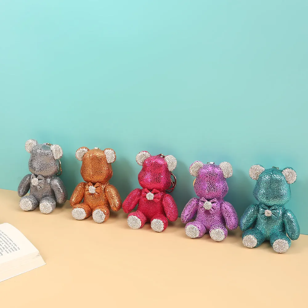 Rhinestone Elegant Teddy Bear Keychain