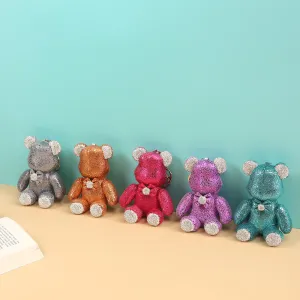 Rhinestone Elegant Teddy Bear Keychain