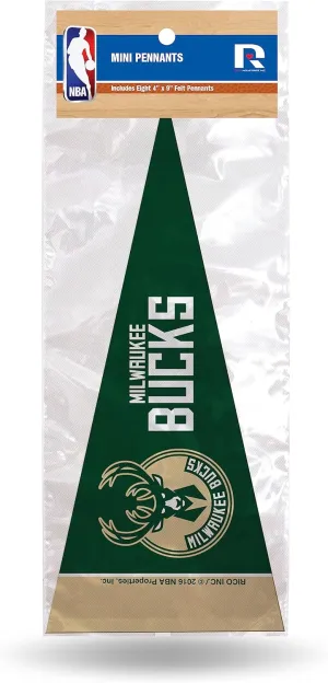 Rico Industries NBA Mini Pennant Set 4" x 9" Felt Mini Pennant Team Set (Includes 8 Pieces)