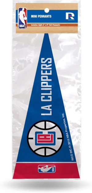 Rico Industries NBA Mini Pennant Set 4" x 9" Felt Mini Pennant Team Set (Includes 8 Pieces)