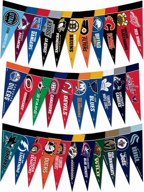 Rico Industries NHL Hockey 4" x 9" Felt Mini Pennant League Set (Includes ALL Teams)