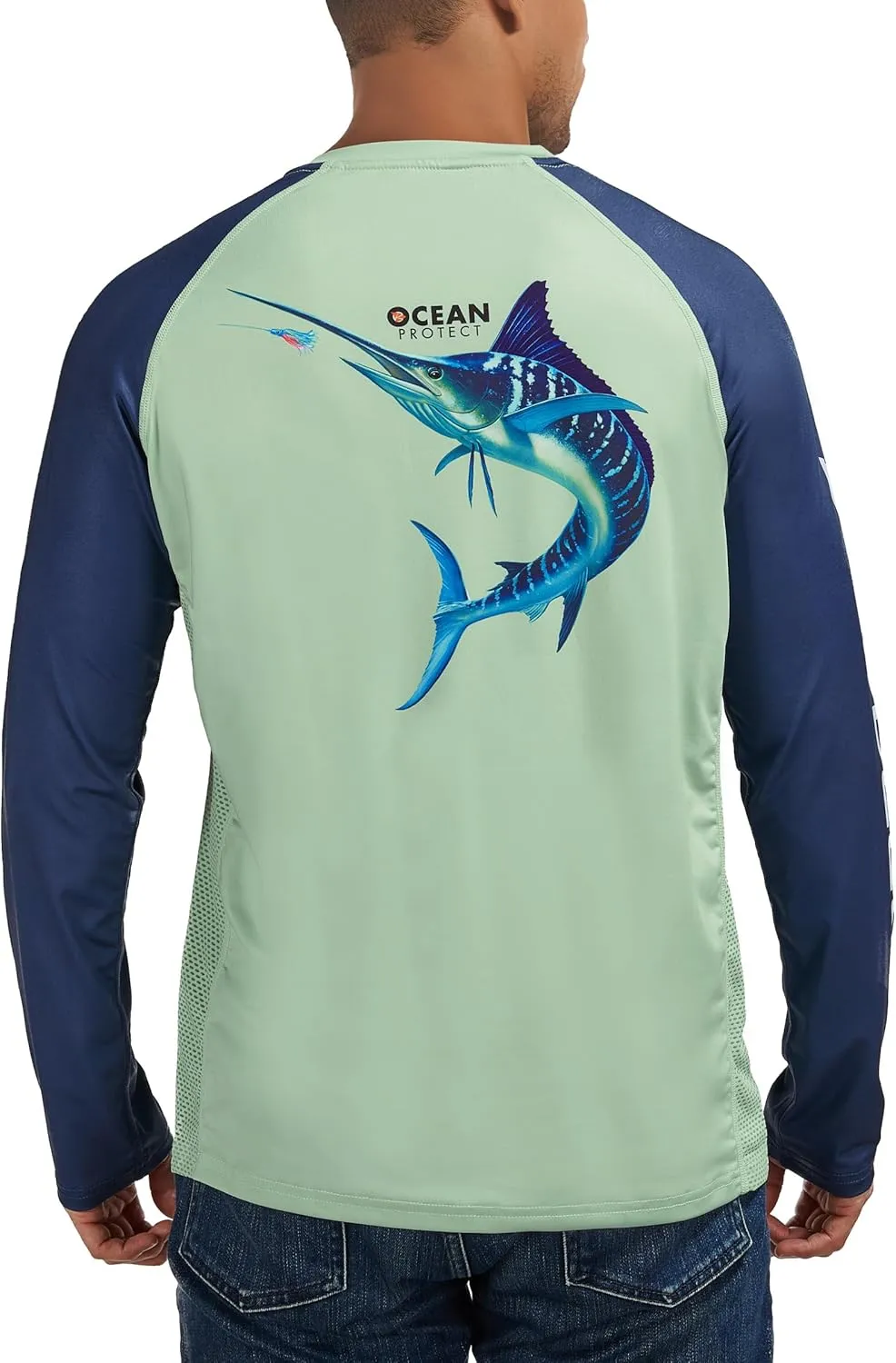 Rodeel Men's Fishing Shirts for Men Long Sleeve Wicking Fabric UPF 50 Sun Protection Performance Shirt