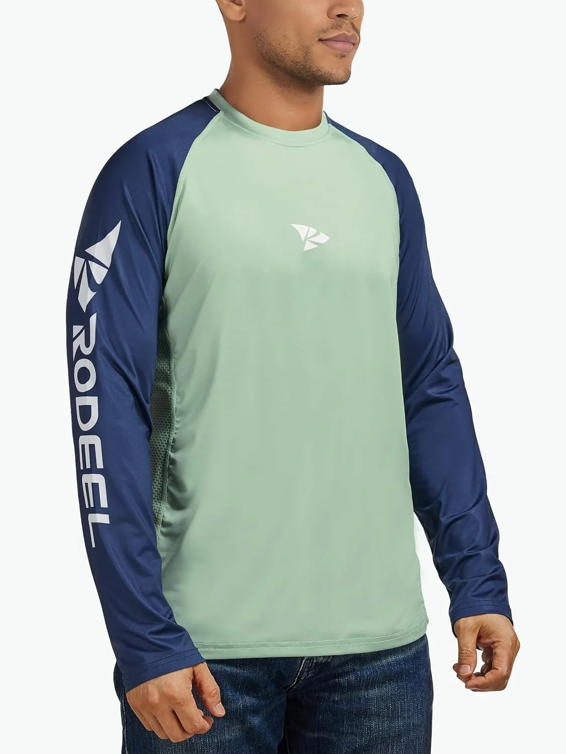 Rodeel Men's Fishing Shirts for Men Long Sleeve Wicking Fabric UPF 50 Sun Protection Performance Shirt