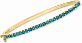Ross-Simons 2.40 ct. t.w. London Blue Topaz Bangle Bracelet in 18kt Gold Over Sterling