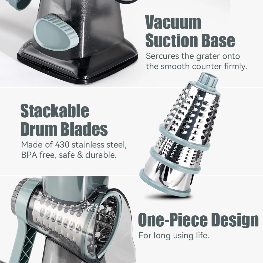 Rotary Cheese Grater Shredder Cheese Grater Vegetable Slicer Manual Food Slicer Grater Hand Crank Cheese Grater Manual Vegetable Slicer Nuts Grinder
