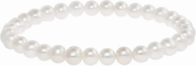 Round Freshwater Cultured Pearl Bride & Bridesmaid 8" Stretch Strand Bracelet - Choice of Pearl Size and Color