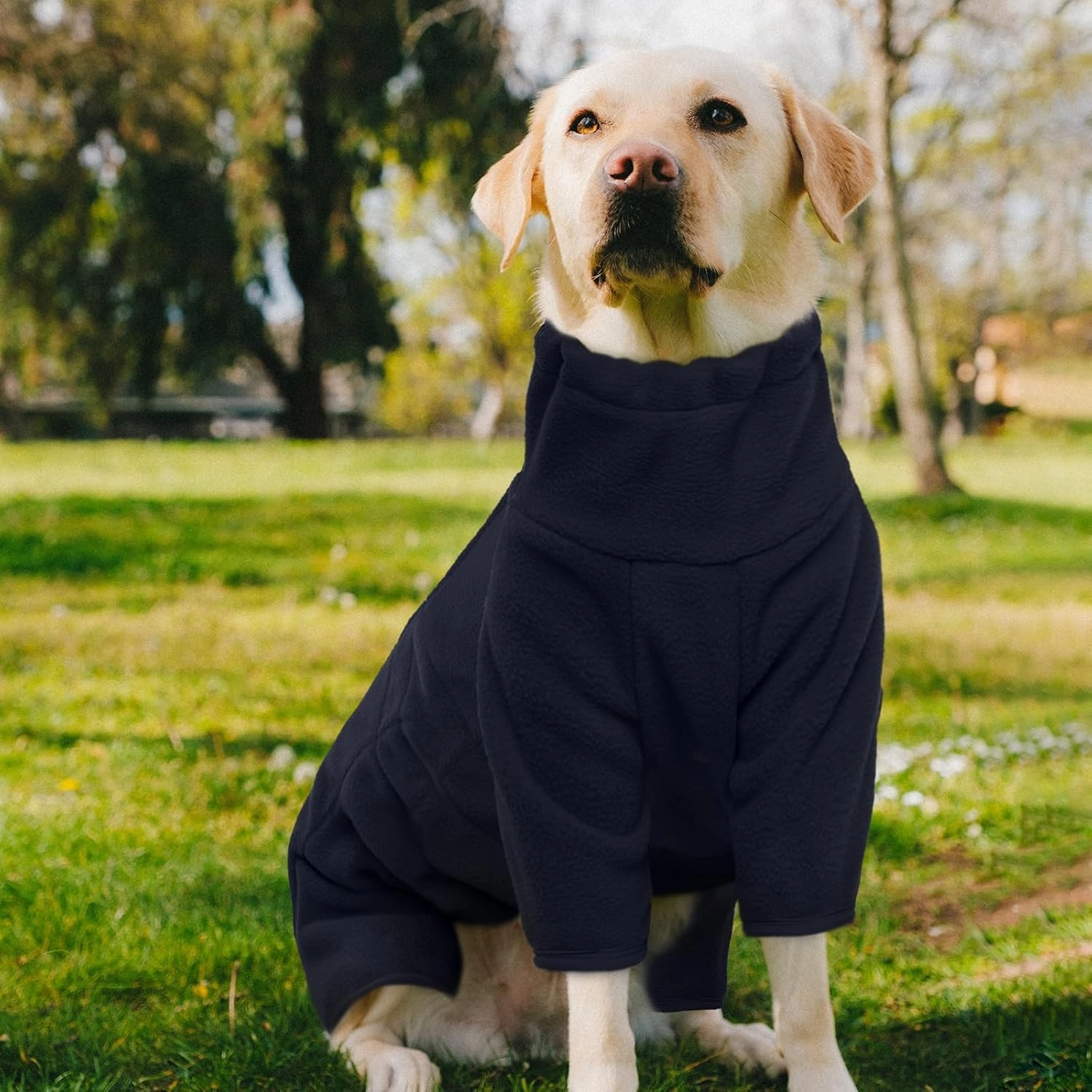 ROZKITCH Dog Winter Coat Soft Fleece Pullover Pajamas, Pet Windproof Warm Cold Weather Jacket Vest Cozy Jumpsuit Apparel Outfit Clothes for Small Medium Large Dog Walking Hiking Sleep Blue 2XS