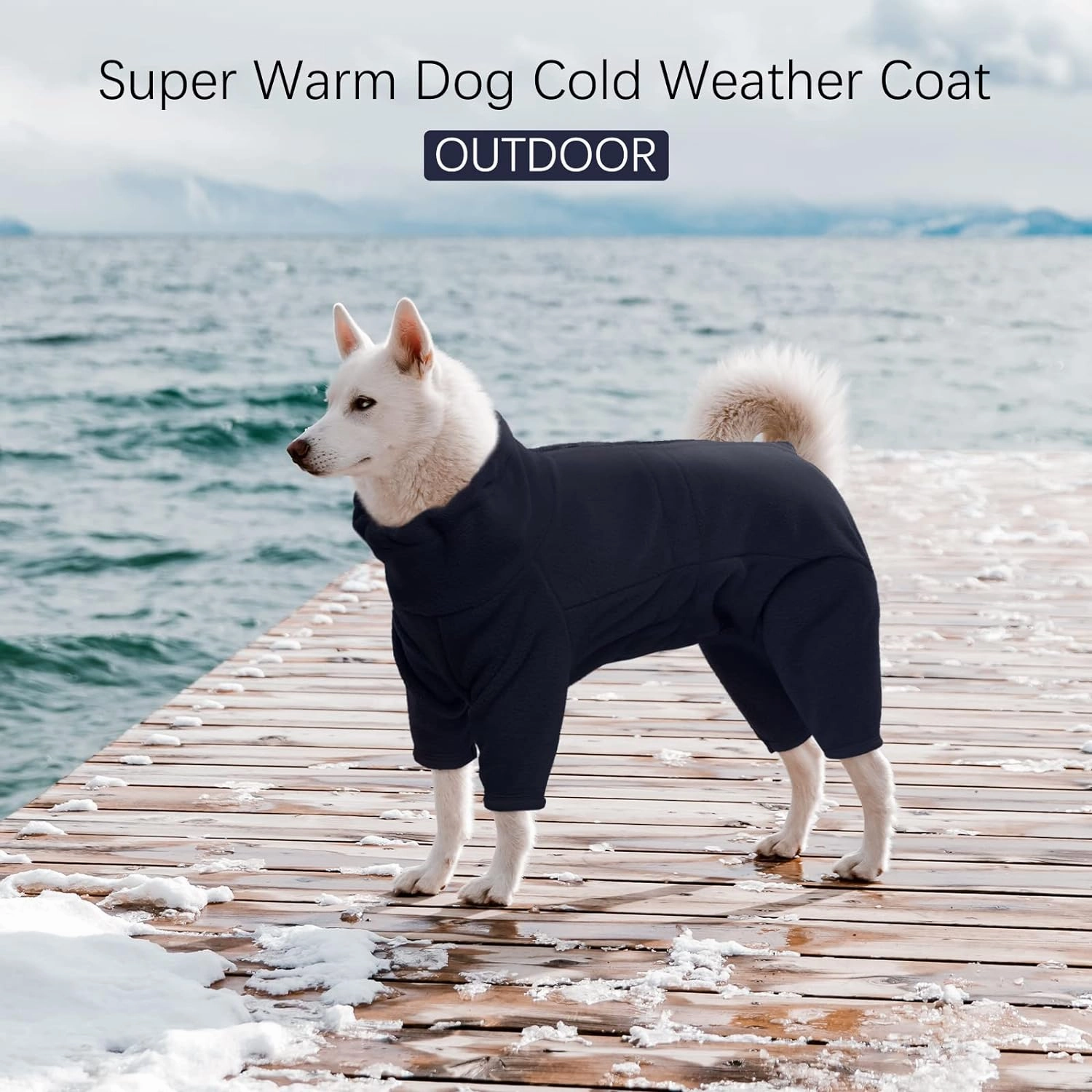 ROZKITCH Dog Winter Coat Soft Fleece Pullover Pajamas, Pet Windproof Warm Cold Weather Jacket Vest Cozy Jumpsuit Apparel Outfit Clothes for Small Medium Large Dog Walking Hiking Sleep Blue 2XS