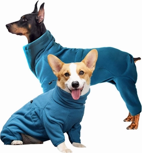 ROZKITCH Dog Winter Coat Soft Fleece Pullover Pajamas, Pet Windproof Warm Cold Weather Jacket Vest Cozy Jumpsuit Apparel Outfit Clothes for Small Medium Large Dog Walking Sleep M
