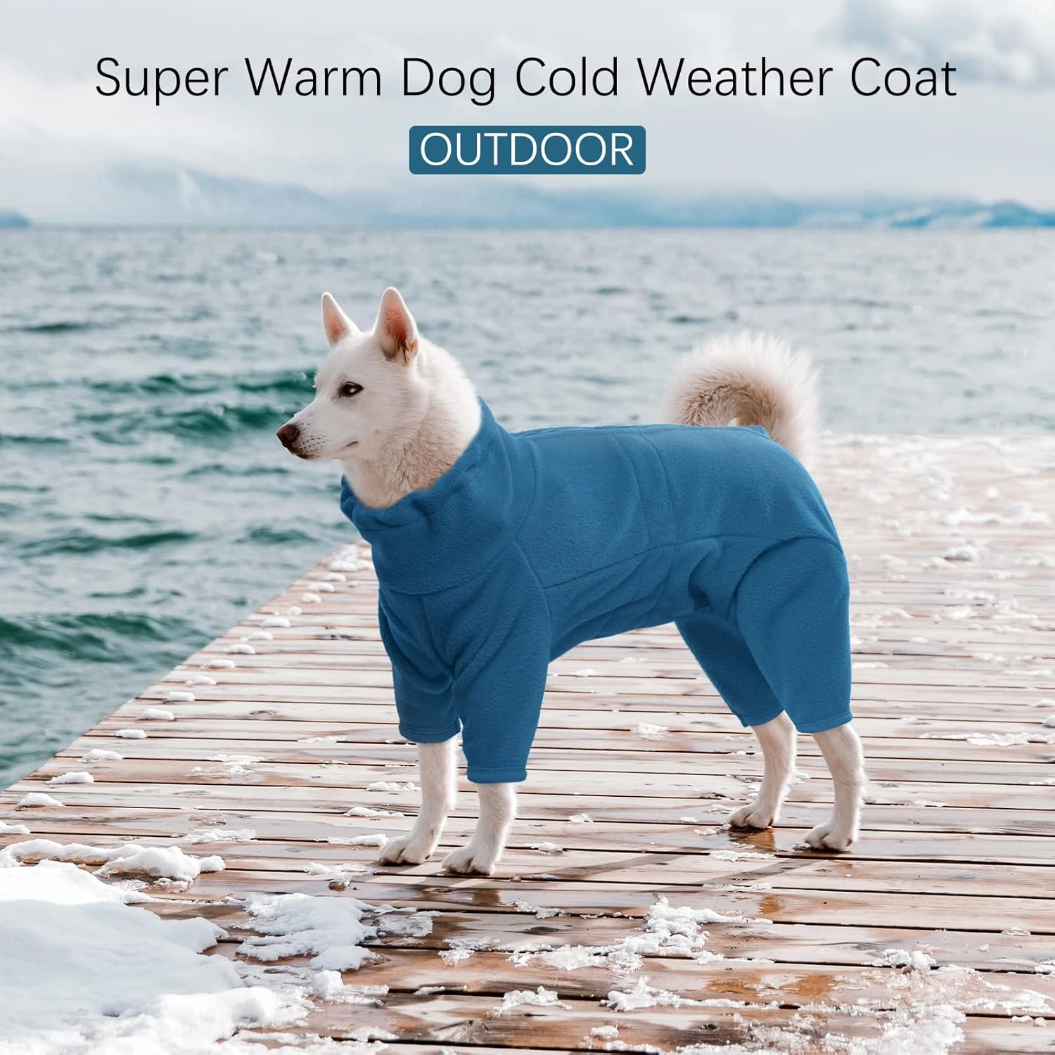 ROZKITCH Dog Winter Coat Soft Fleece Pullover Pajamas, Pet Windproof Warm Cold Weather Jacket Vest Cozy Jumpsuit Apparel Outfit Clothes for Small Medium Large Dog Walking Sleep M