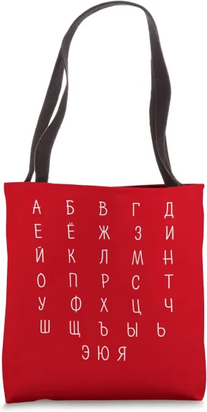 Russian Alphabet Cyrillic Script Letters - Russian Language Tote Bag