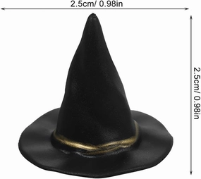 SAFIGLE 12pcs Mini Witch Hats：Tiny Witch Hats Halloween Black Plastic Caps for DIY Crafts, Party Decorations, Dollhouse Props, and Gift Sharing (Black)