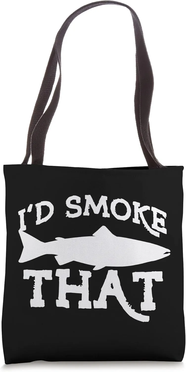Salmon Fishing Graphic Freshwater Saltwater Fish Graphic Tote Bag