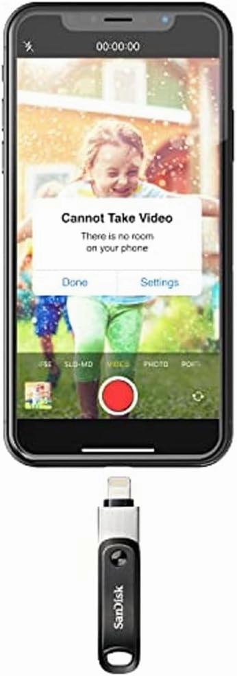 SanDisk 128GB iXpand Flash Drive Go for iPhone and iPad - SDIX60N-128G-GN6NE, Silver