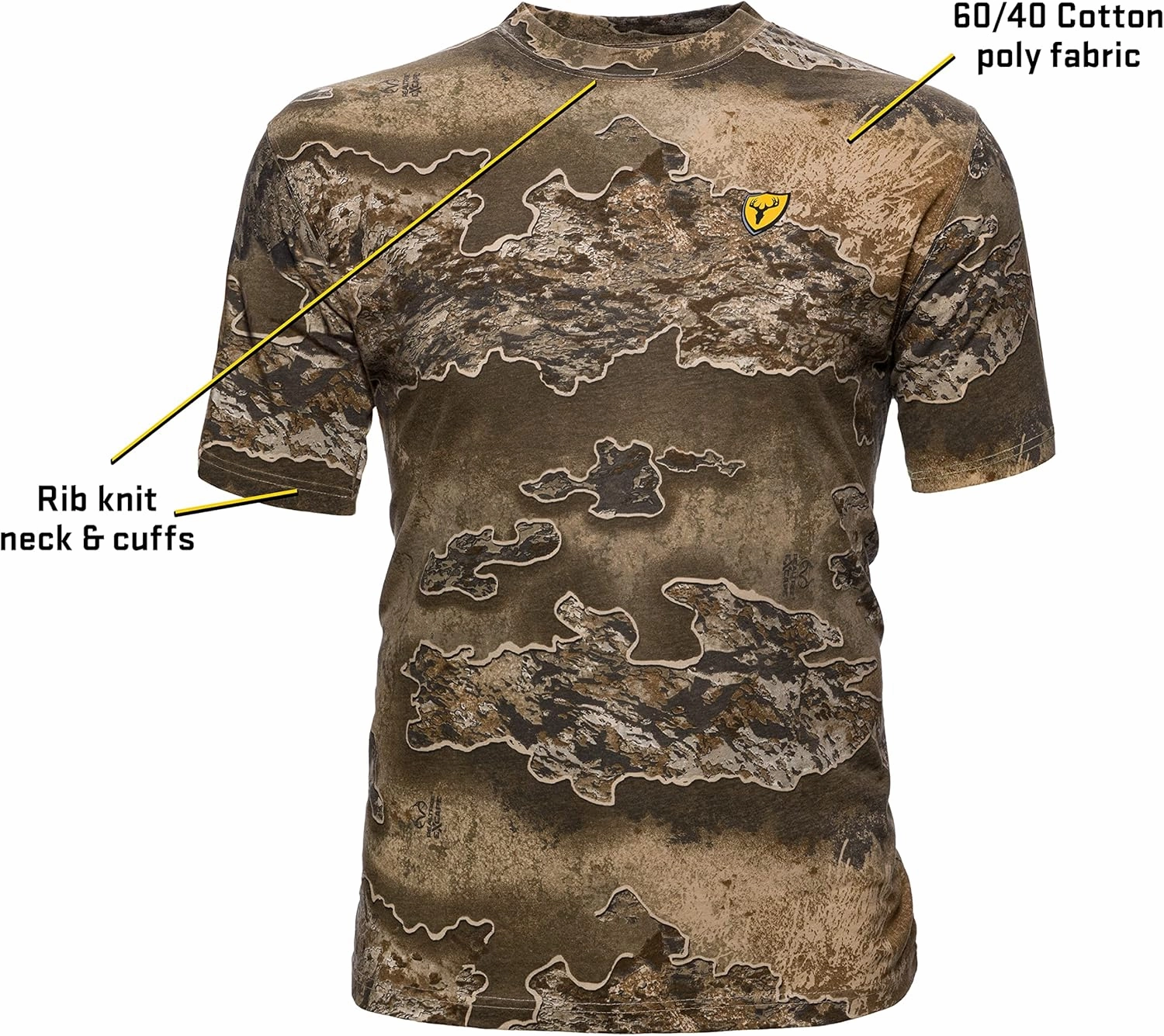 SCENTBLOCKER Scent Blocker Fused Cotton Lightweight Short-Sleeve Camo Hunting Shirt for Men