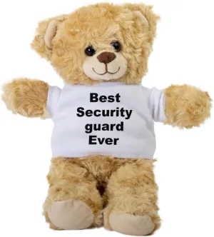 Security Guard Teddy Bear, Gift Stuffed Animal, Plush Teddy Bear with Tee, Welcoming Baby Gift, Gift for Her, Gift for Newborn, Cute Birthday Christmas Basket Gift Idea