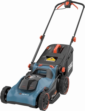 SENIX 40V 17" Electric Lawn Mower, Battery Powered Cordless Lawnmower, 2-in-1 Brushless Walk-Behind Push Mowers, 6 Heights Adjustment, cortadora de pasto, Includes 2x5Ah Batteries & Charger, LPPX2-M5
