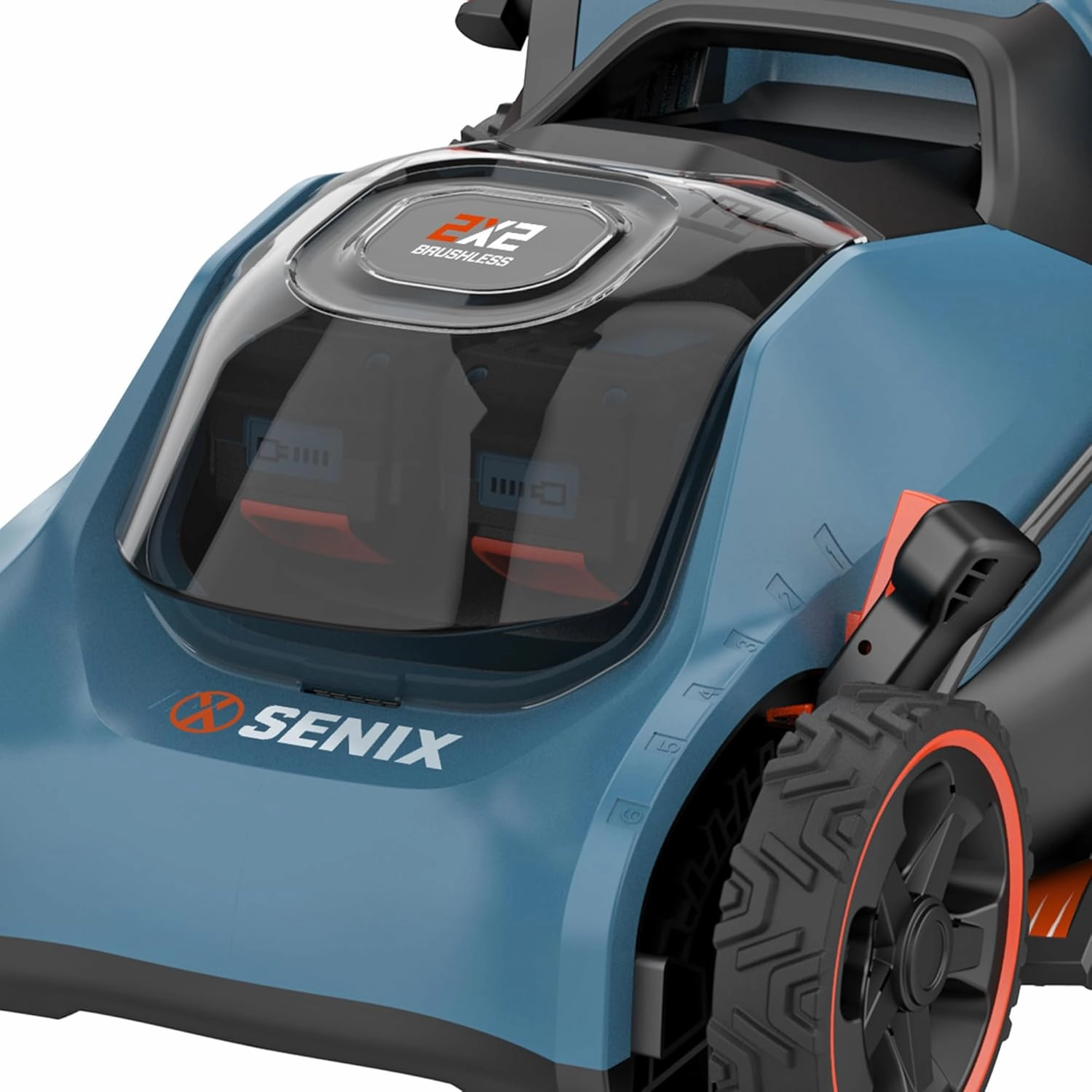 SENIX 40V 17" Electric Lawn Mower, Battery Powered Cordless Lawnmower, 2-in-1 Brushless Walk-Behind Push Mowers, 6 Heights Adjustment, cortadora de pasto, Includes 2x5Ah Batteries & Charger, LPPX2-M5