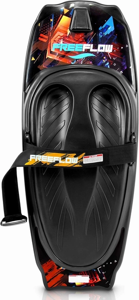 SereneLife Thunder Wave Kneeboard - Dual Color Design in Black/Red with Strap & Hook | Versatile Water Sports Board for Boating, Knee Surfing & More - Ideal for Kids & Adults