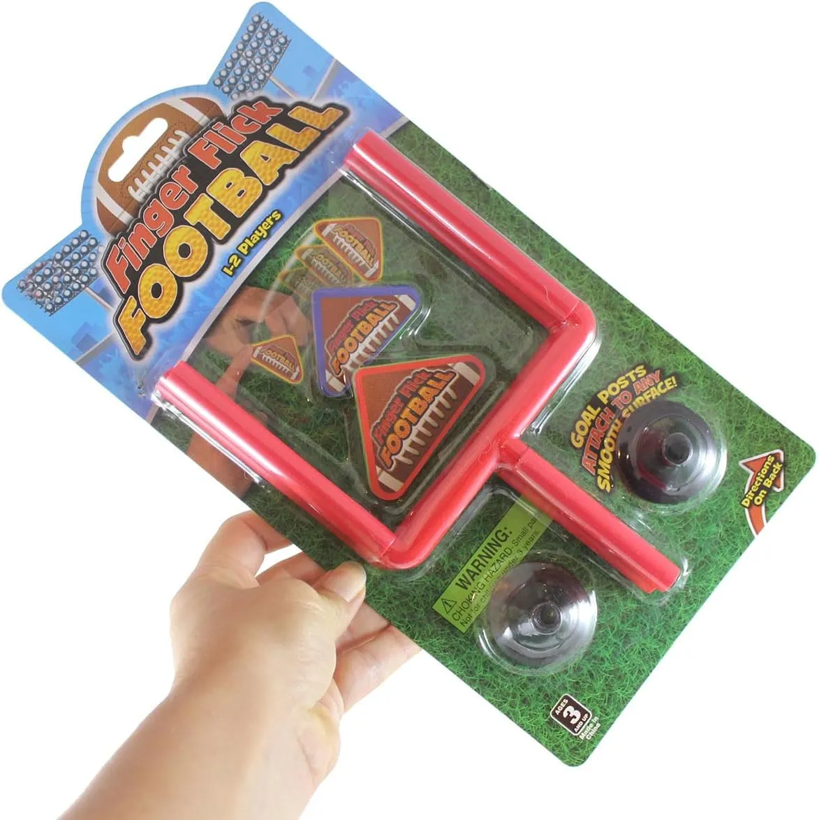 Set of 2 Mini Tabletop Finger Flick Football Game - Soft Realistic Feel Ball - Small Novelty Toy - Indoor Desk Toy Functional Fun
