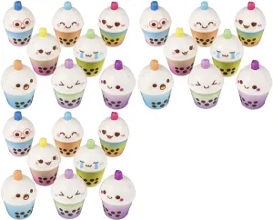 Set of 24 Tiny Bubble Tea Drink Slow Rise Squishy Toys - Memory Foam Party Favors, Fidgets, Prizes, OT (Bulk - Set of 24 Random Styles (2 Dozen))